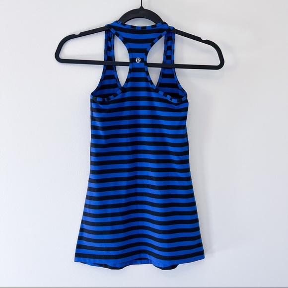 lululemon | blue and black striped racerback tank - Picture 2 of 5